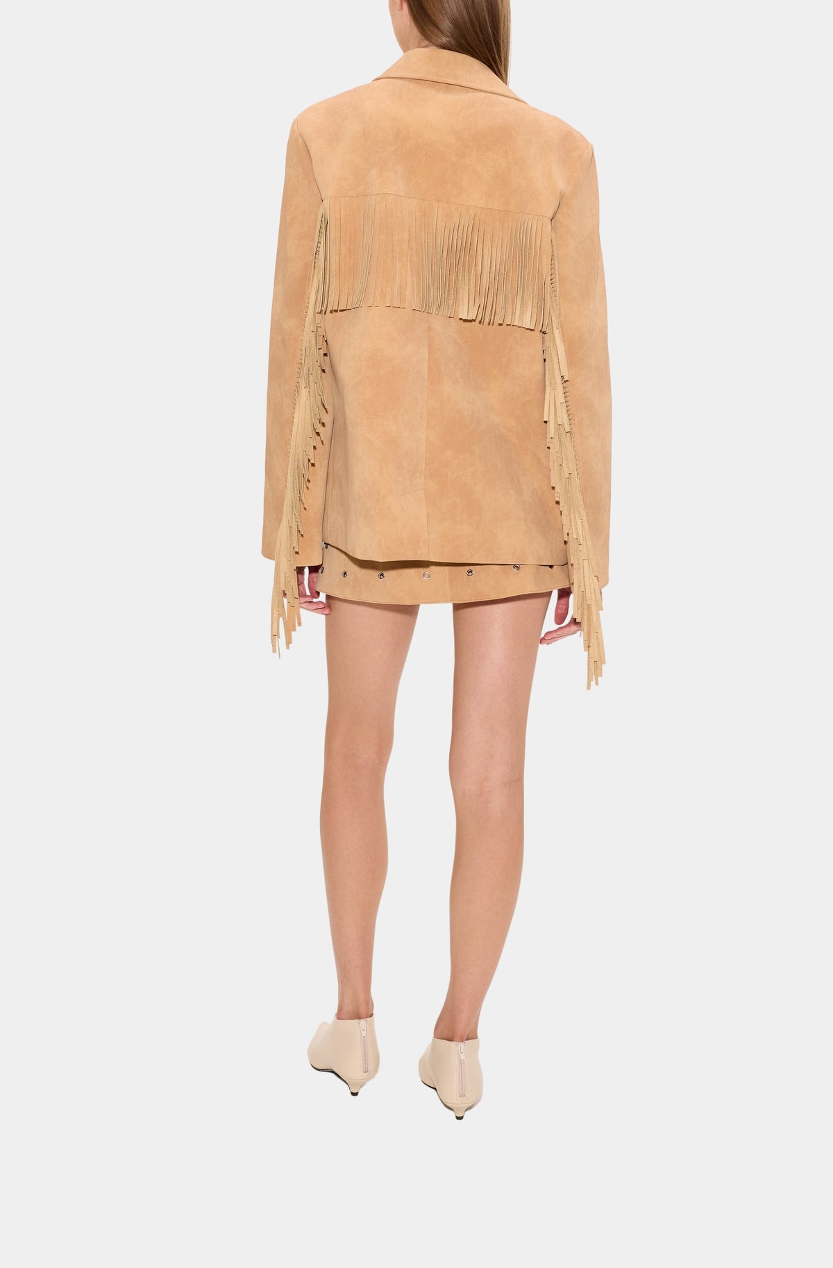 Mabel Vegan Leather Fringe Jacket