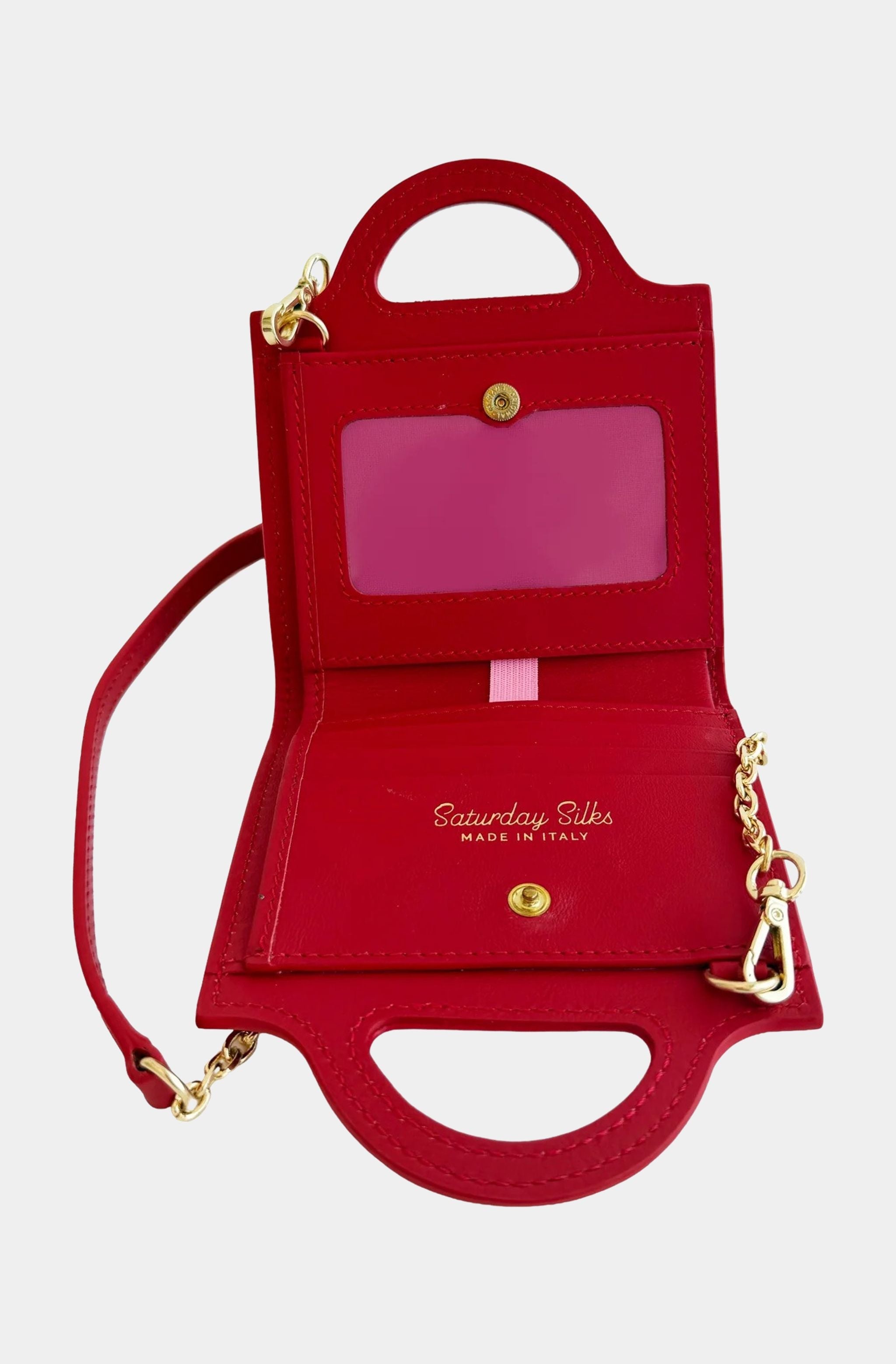 Fan-Fold Leather Crossbody Wallet