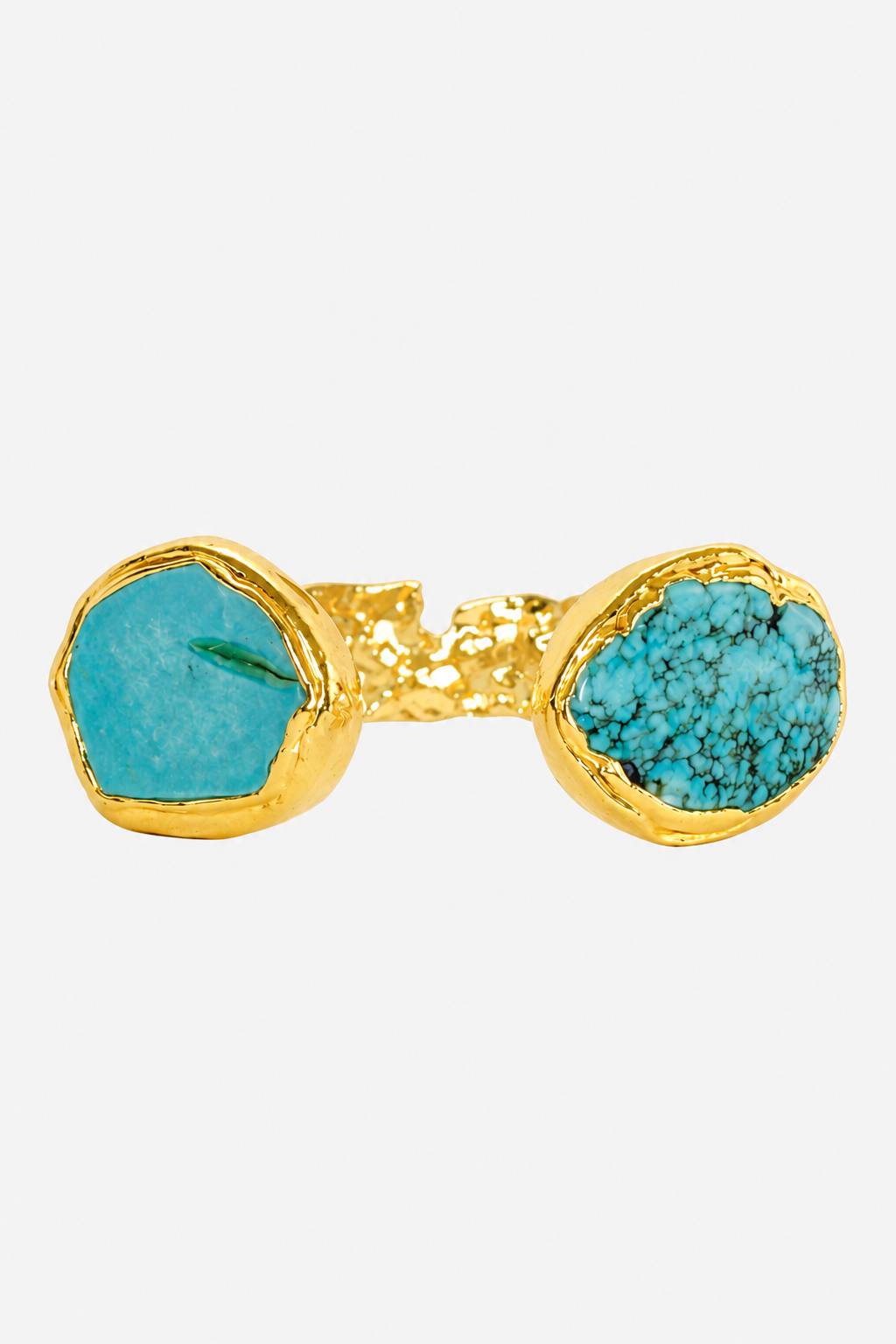 Mist Cuff in gold with turquoise stones