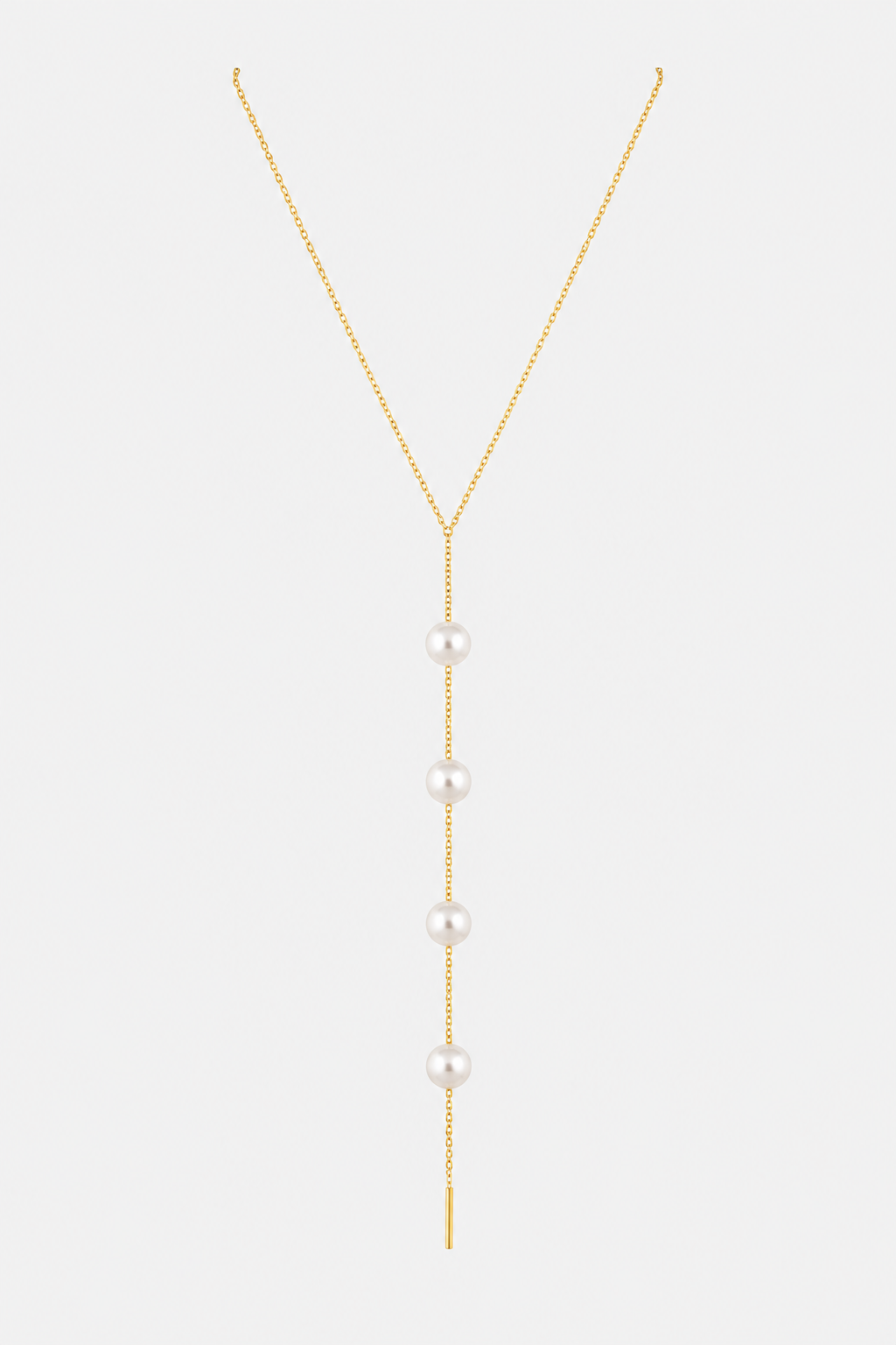 Sahira Cindy Pearl Lariat in Gold