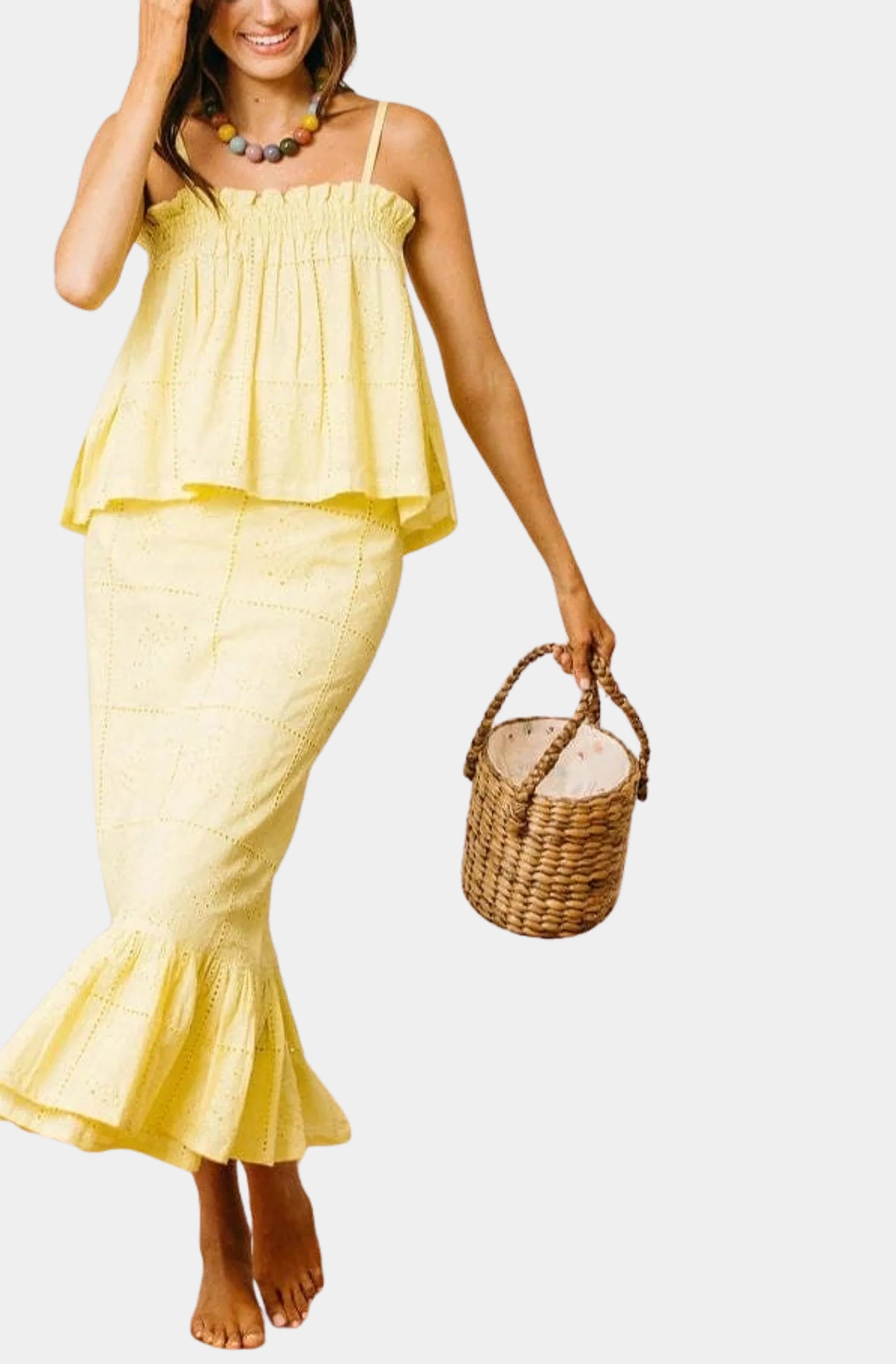 Lemonade Shell Eyelet Daphne Top